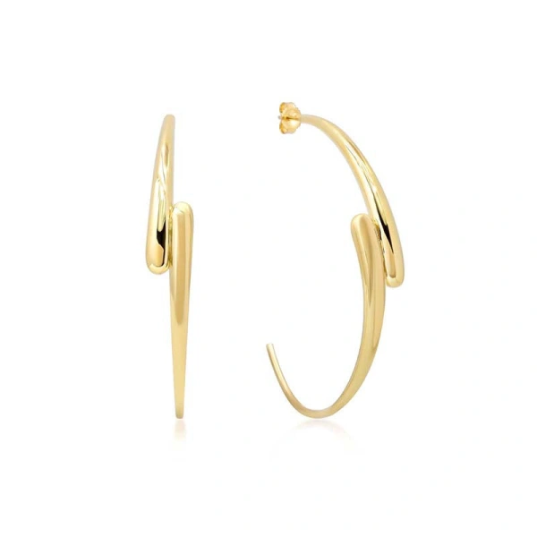 Jennifer Meyer Medium Double Dome Hoops in 18K Yellow Gold | Fine Earrings | Coveti