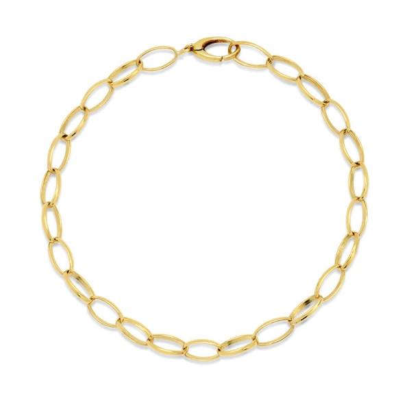Jennifer Meyer Medium Edith Link Bracelet in 18K Yellow Gold | Fine Bracelets | Coveti