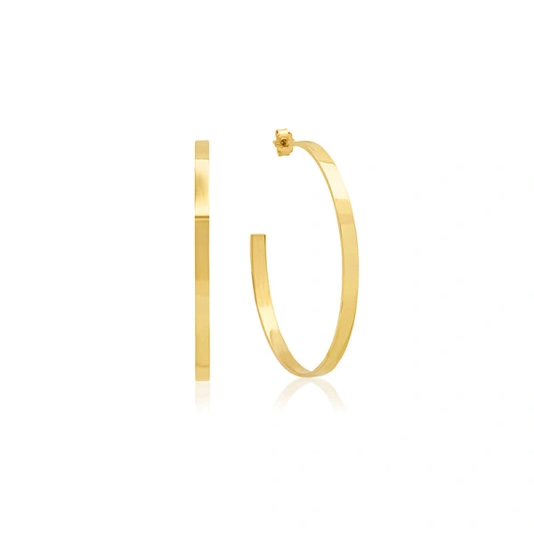 Jennifer Meyer Medium Ellen Hoops in 18K Yellow Gold | Fine Earrings | Coveti