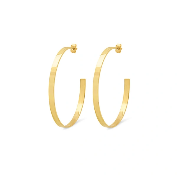 Jennifer Meyer Medium Ellen Hoops in 18K Yellow Gold | Fine Earrings | Coveti
