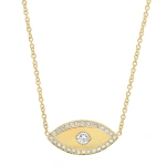 Jennifer Meyer Medium Evil Eye Necklace in 18K Yellow Gold | Fine Necklaces | Coveti
