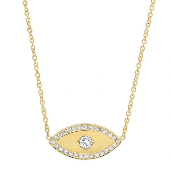 Medium Evil Eye Necklace in 18K Yellow Gold