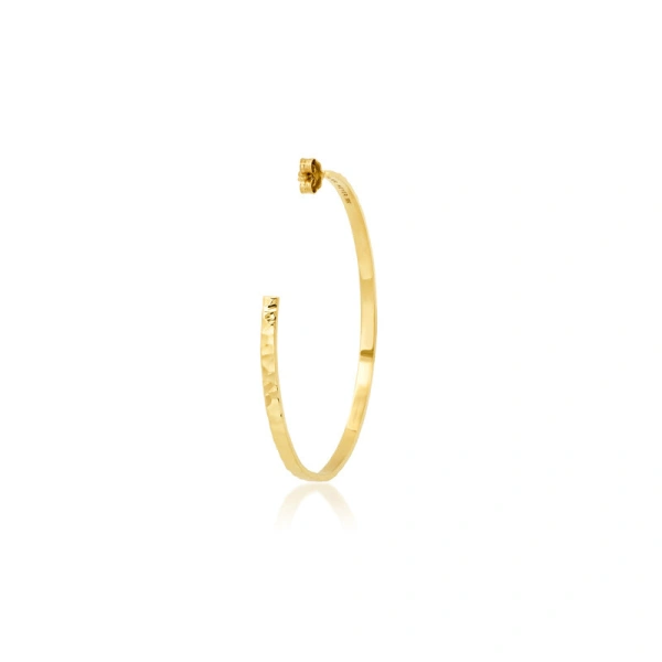 Jennifer Meyer Medium Hammered Ellen Hoops in 18K Yellow Gold | Fine Earrings | Coveti
