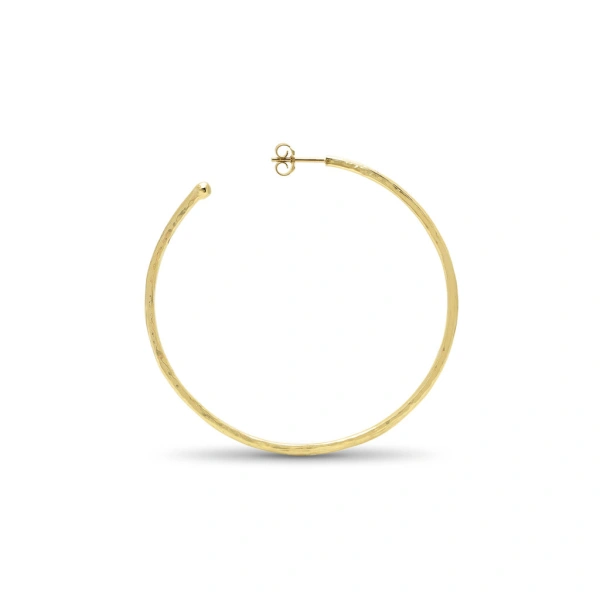 Jennifer Meyer Medium Hammered Hoops in 18K Yellow Gold | Fine Earrings | Coveti