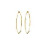 Jennifer Meyer Medium Hammered Hoops in 18K Yellow Gold | Fine Earrings | Coveti
