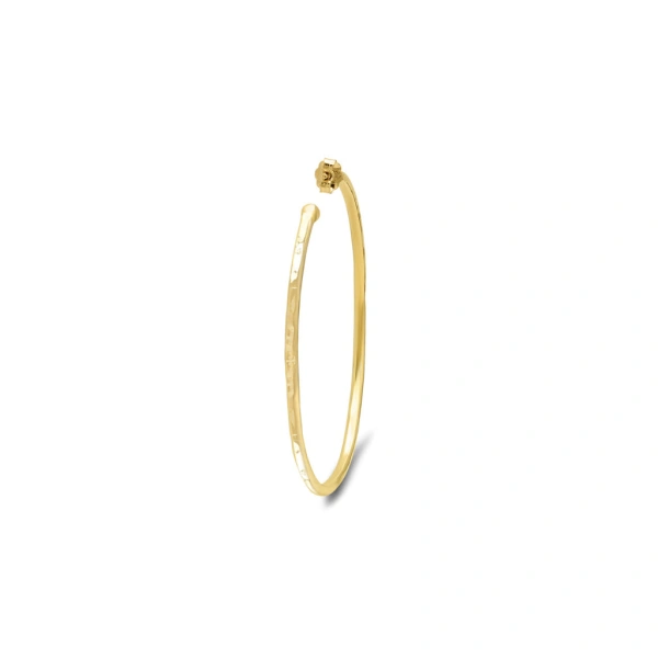 Jennifer Meyer Medium Hammered Hoops in 18K Yellow Gold | Fine Earrings | Coveti