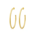 Jennifer Meyer Medium Heart Hoops in 18K Yellow Gold | Fine Earrings | Coveti