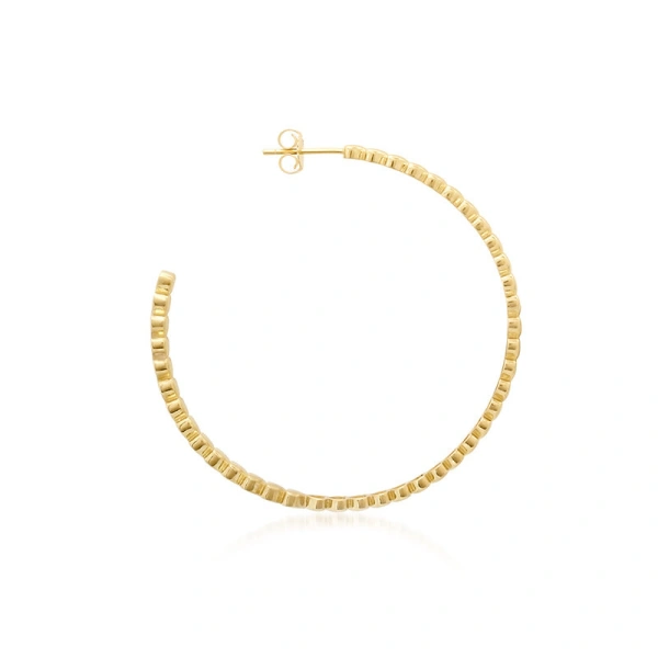 Jennifer Meyer Medium Heart Hoops in 18K Yellow Gold | Fine Earrings | Coveti
