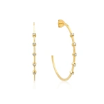 Jennifer Meyer Medium Hoops with 5 Illusion Set Diamonds in 18K White Gold | Fine Earrings | Coveti