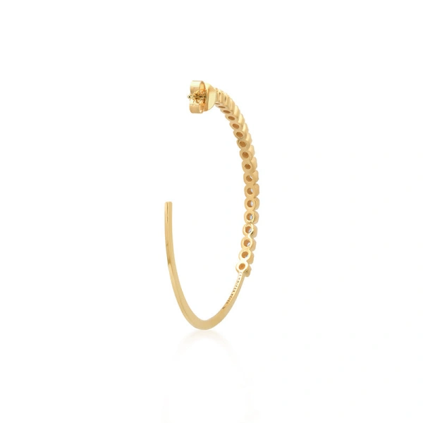 Jennifer Meyer Medium Hoops with Illusion Set Diamonds in 18K Yellow Gold | Fine Earrings | Coveti
