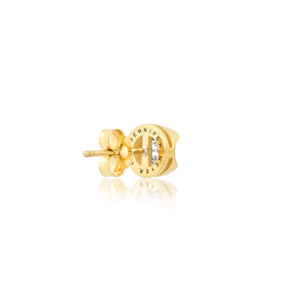 Jennifer Meyer Medium Illusion Set Diamond Studs in 18K Yellow Gold | Fine Earrings | Coveti