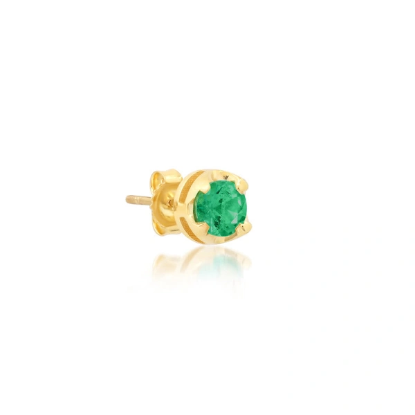 Jennifer Meyer Medium Illusion Set Emerald Studs in 18K Yellow Gold | Fine Earrings | Coveti