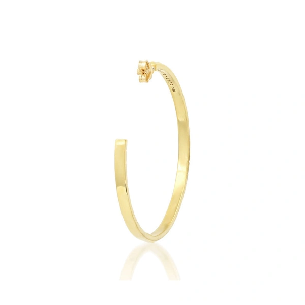Jennifer Meyer Medium Square Hoops in 18K Yellow Gold | Fine Earrings | Coveti