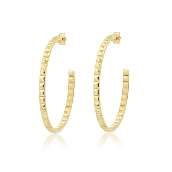 Jennifer Meyer Medium Square Hoops in 18K Yellow Gold | Fine Earrings | Coveti