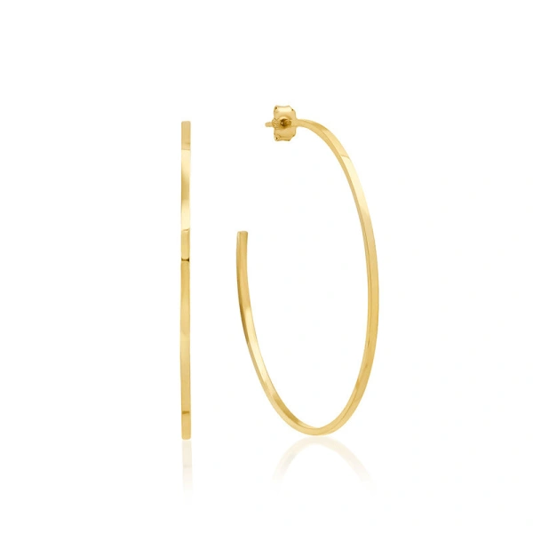 Jennifer Meyer Medium Thin Hoops in 18K Yellow Gold | Fine Earrings | Coveti