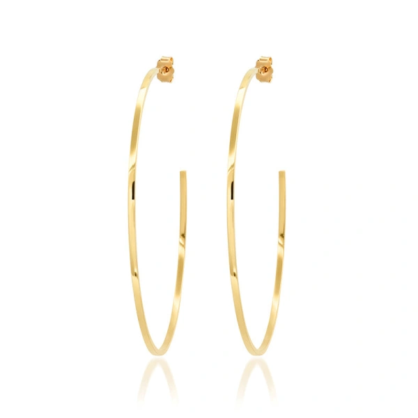 Medium Thin Hoops in 18K Yellow Gold