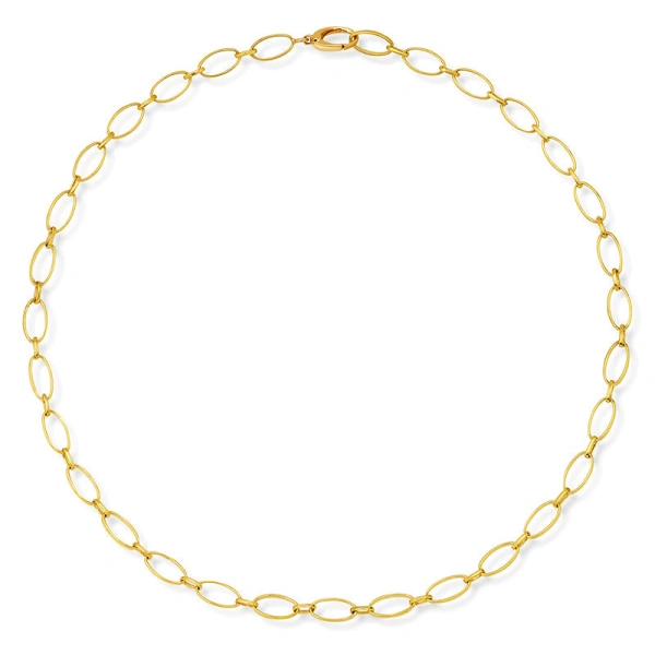Jennifer Meyer Medium and Small Edith Link Necklace in 18K Yellow Gold | Fine Necklaces | Coveti