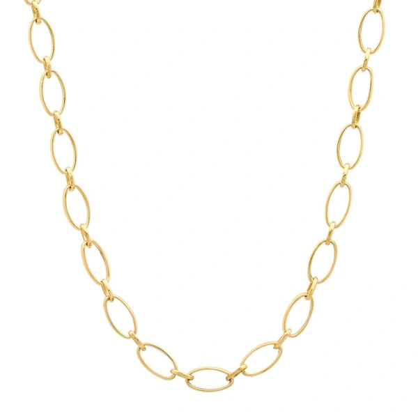 Jennifer Meyer Medium and Small Edith Link Necklace in 18K Yellow Gold | Fine Necklaces | Coveti
