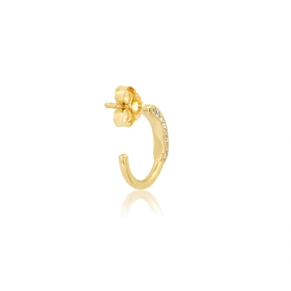 Jennifer Meyer Mini 3 Sided Diamond Hoops in 18K Yellow Gold | Fine Earrings | Coveti