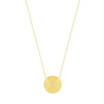 Jennifer Meyer Mini 70's Disc Necklace in 18K Yellow Gold | Fine Necklaces | Coveti