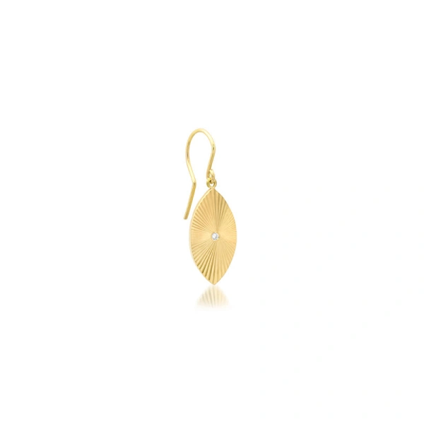 Jennifer Meyer Mini 70's Evil Eye Earrings in 18K Yellow Gold | Fine Earrings | Coveti