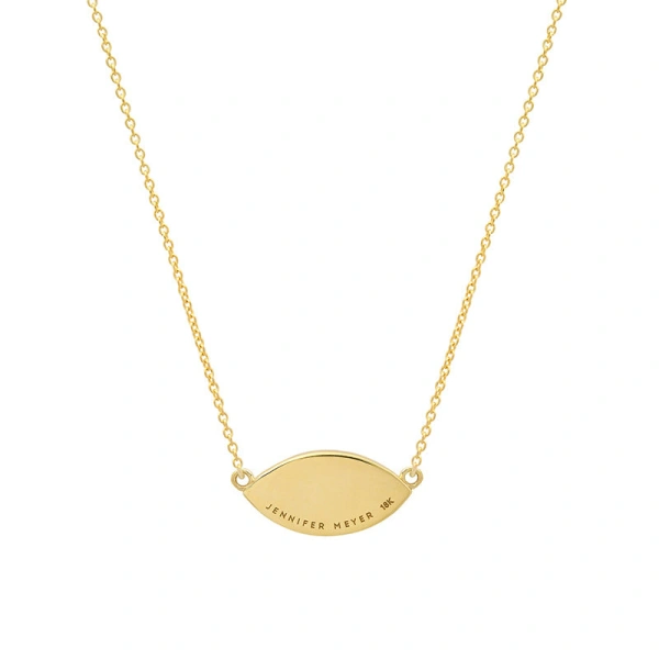 Jennifer Meyer Mini 70's Evil Eye Necklace in 18K Yellow Gold | Fine Necklaces | Coveti