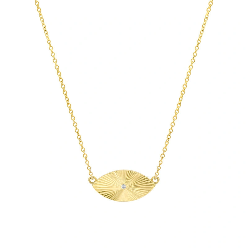 Jennifer Meyer Mini 70's Evil Eye Necklace in 18K Yellow Gold Jennifer Meyer Mini 70's Evil Eye Necklace in 18K Yellow Gold | Fine Necklaces | Coveti
