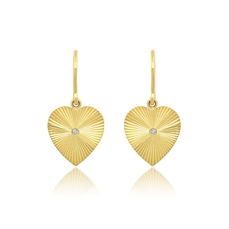 Jennifer Meyer Mini 70's Heart Drop Earrings in 18K Yellow Gold Jennifer Meyer Mini 70's Heart Drop Earrings in 18K Yellow Gold | Fine Earrings | Coveti