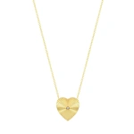 Jennifer Meyer Mini 70's Heart Necklace With Diamond Accent in 18K Yellow Gold | Fine Necklaces | Coveti