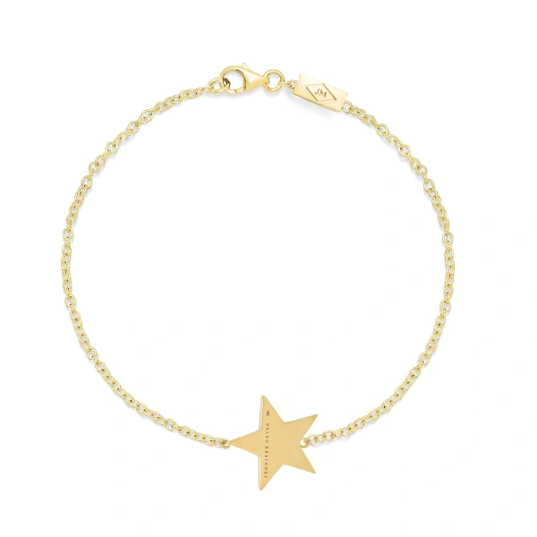 Jennifer Meyer Mini 70's Star Bracelet in 18K Yellow Gold | Fine Bracelets | Coveti