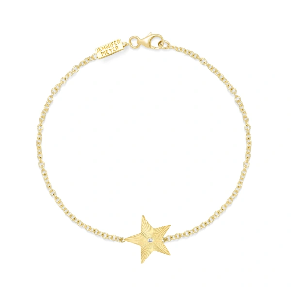 Jennifer Meyer Mini 70's Star Bracelet in 18K Yellow Gold | Fine Bracelets | Coveti