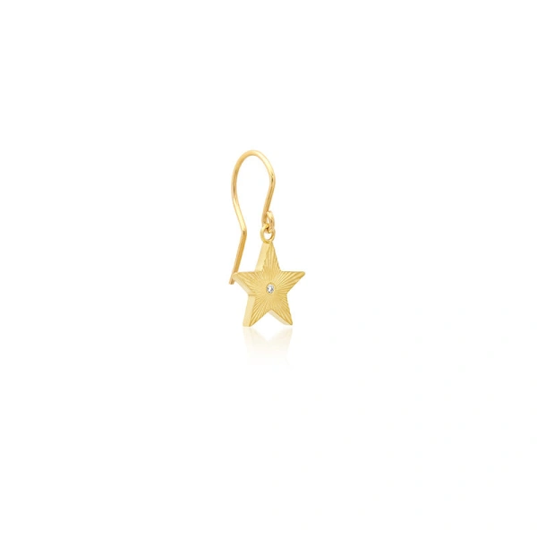 Jennifer Meyer Mini 70's Star Earrings in 18K Yellow Gold | Fine Earrings | Coveti