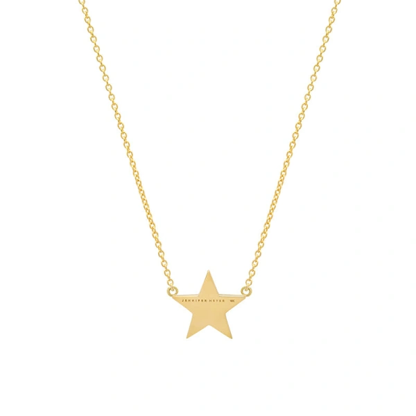 Jennifer Meyer Mini 70's Star Necklace in 18K Yellow Gold | Fine Necklaces | Coveti