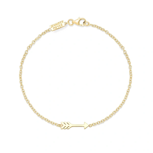 Jennifer Meyer Mini Arrow Bracelet in 18K Yellow Gold | Fine Bracelets | Coveti