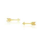 Jennifer Meyer Mini Arrow Studs in 18K Yellow Gold | Fine Earrings | Coveti