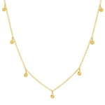 Jennifer Meyer Mini Bezel Dangle By The Inch Necklace in 18K Yellow Gold | Fine Necklaces | Coveti