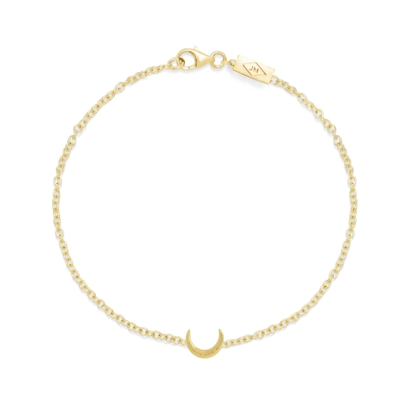 Jennifer Meyer Mini Carson Moon Bracelet in 18K Yellow Gold | Fine Bracelets | Coveti