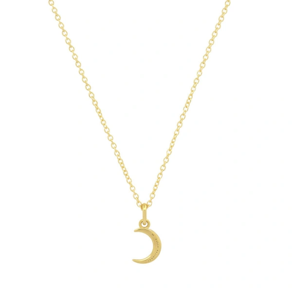 Jennifer Meyer Mini Carson Moon Necklace in 18K Yellow Gold | Fine Necklaces | Coveti