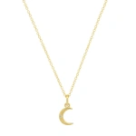 Jennifer Meyer Mini Carson Moon Necklace in 18K Yellow Gold | Fine Necklaces | Coveti