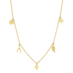Jennifer Meyer Mini Charm Necklace in 18K Yellow Gold | Fine Necklaces | Coveti