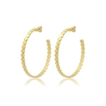 Jennifer Meyer Mini Circle Link Medium Hoops in 18K Yellow Gold | Fine Earrings | Coveti