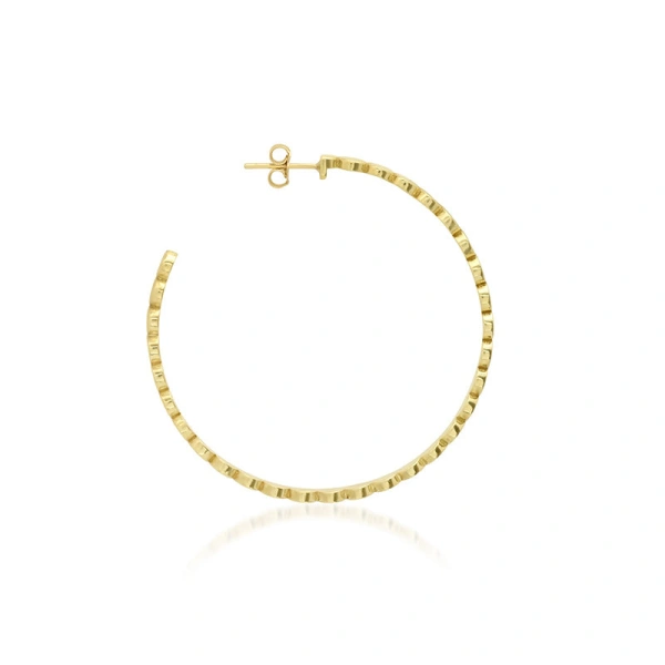 Jennifer Meyer Mini Circle Link Medium Hoops in 18K Yellow Gold | Fine Earrings | Coveti