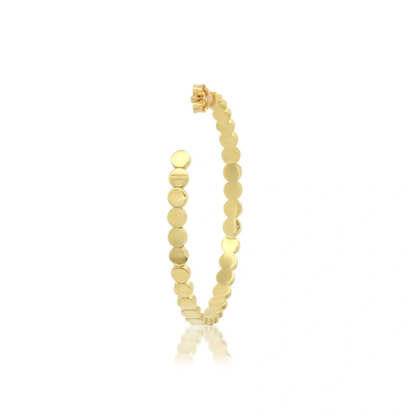 Jennifer Meyer Mini Circle Link Medium Hoops in 18K Yellow Gold | Fine Earrings | Coveti