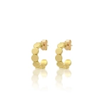 Jennifer Meyer Mini Circle Link Mini Hoops in 18K Yellow Gold | Fine Earrings | Coveti