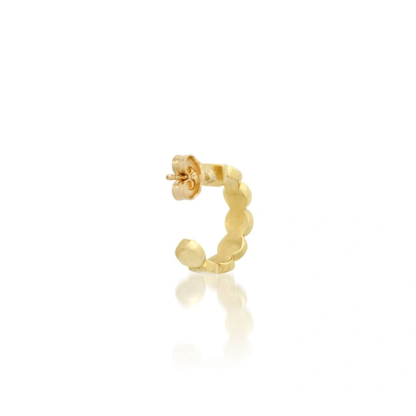 Jennifer Meyer Mini Circle Link Mini Hoops in 18K Yellow Gold | Fine Earrings | Coveti