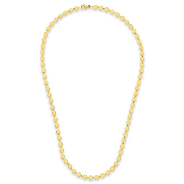 Jennifer Meyer Mini Circle Link Necklace in 18K Yellow Gold | Fine Necklaces | Coveti