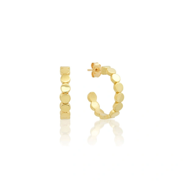 Jennifer Meyer Mini Circle Link Small Hoops in 18K Yellow Gold | Fine Earrings | Coveti