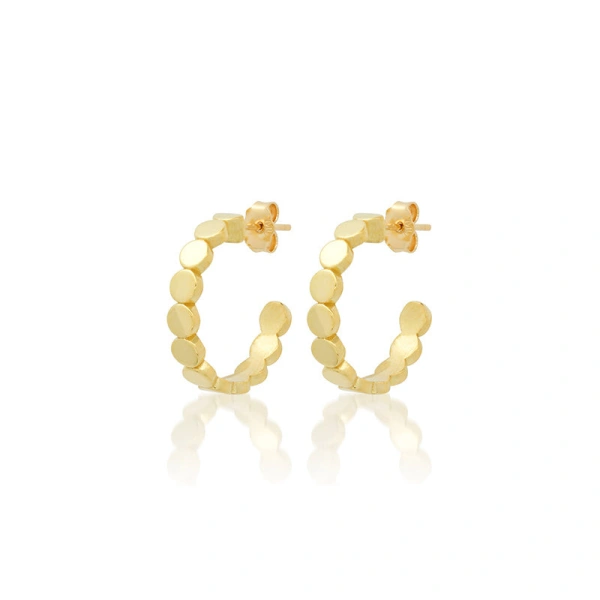 Jennifer Meyer Mini Circle Link Small Hoops in 18K Yellow Gold | Fine Earrings | Coveti