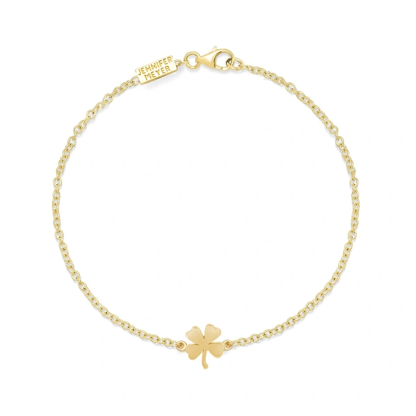 Jennifer Meyer Mini Clover Bracelet in 18K Rose Gold | Fine Bracelets | Coveti