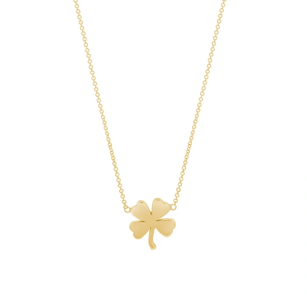 Jennifer Meyer Mini Clover Necklace in 18K Yellow Gold | Fine Necklaces | Coveti